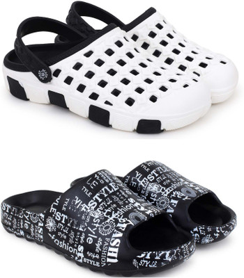 Pampy Angel Men Slippers(Black, Black , 8)