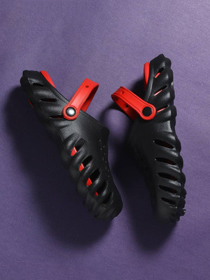 SRLNT Men Clogs(Red, Black , 7)