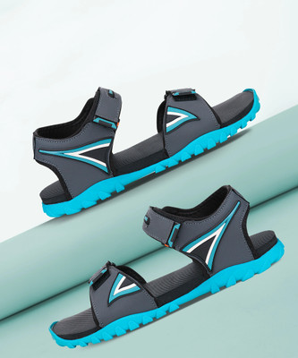 density Men Sandals(Black, Blue , 10)