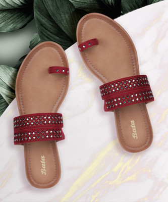 Bata Women Flats(Red , 4)