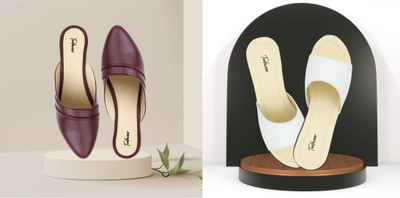 Todhwear Women Heels(Black, Maroon , 5)