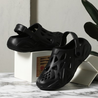 SOSU Men Water Proof | Comfort | Anti-Skid Clogs Sandal Clogs Sandal (Black, 8) Men Clogs(Black , 8)