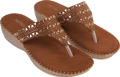 METRO Women Wedges(Gold , 7)