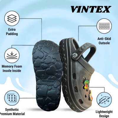 Vintex Women Clogs(Black , 7)