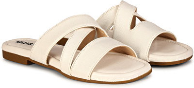 KILLER Women Flats(White, Beige , 4)
