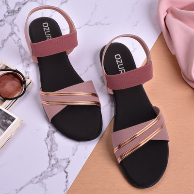 OZURI Women Flats(Pink, Black , 7)