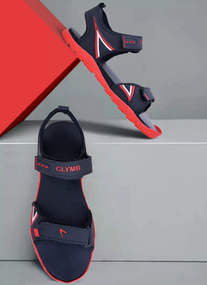 CLYMB Synthetic|Ultralightweight|Comfort|Summer Trendy|Outdoors Men Sports Sandals(Red , 9)