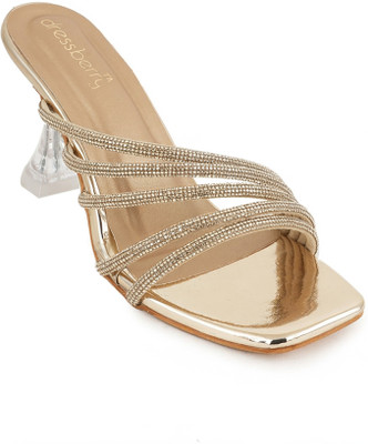 Dressberry Women Heels(Gold , 5)