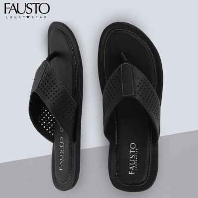 FAUSTO Men Sandals(Black , 6)