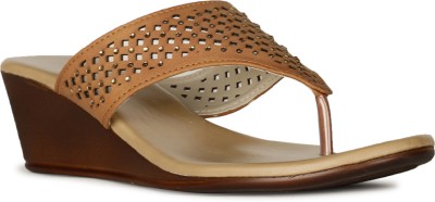 Bata Women Wedges(Tan , 4)