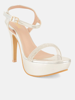 LAVIE Women Heels(Silver , 3)