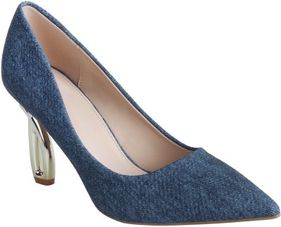 SPICE SOLES Women Heels(Blue , 6)