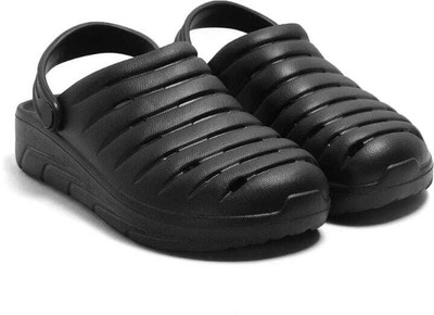 TWO SOFT Lightweight Comfortable Breathable Anti-Slip Water-Resistant Daily Wear Men Clogs(Black , 8)