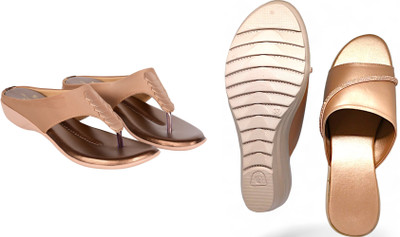 PMS Women Wedges(Brown, Olive , 4)