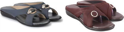 hunyza footwear Women Flats(Grey, Maroon , 5)
