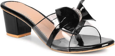 areeba Women Heels(Black , 7)