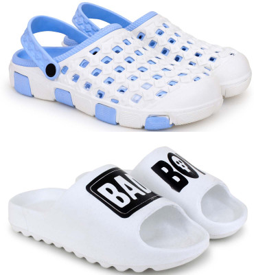 Pampy Angel Men Slippers(Blue, White , 8)