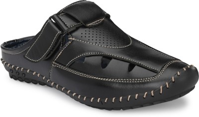 Azzaro Black Men Sandals(Black , 10)