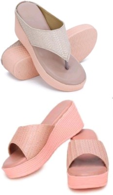 SD Collection Women Wedges(Pink , 5)