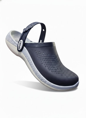 CABANARETAIL Men Clogs(Navy, White , 7)