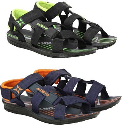 RIFOF Men Sandals(Black, Blue , 6)