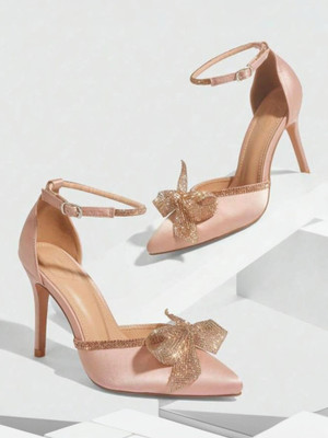 soniacollection Women Heels(Pink, Gold , 7)