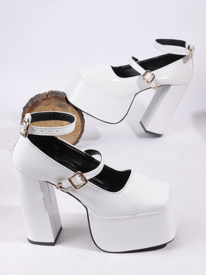 The White Pole Women Heels(White , 3)