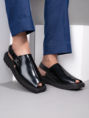 House of Pataudi Men Sandals(Black , 7)