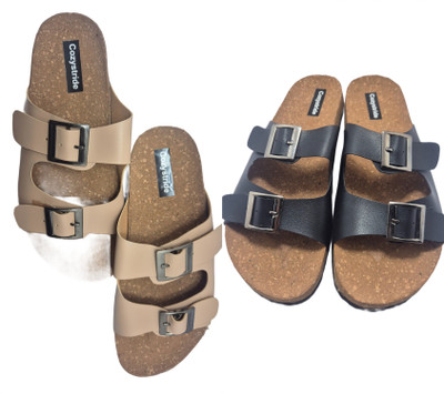 Cozystride Women Heels(Beige, Black , 11)