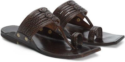 STEPHORN Leather Kolhapuri Slippers For Men Stylish & Comfortable Men Flats(Brown , 7)