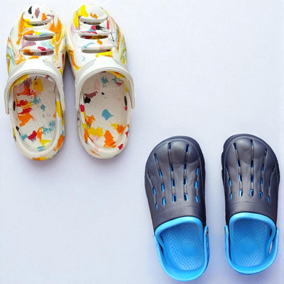 Monrav Men Clogs(Multicolor, Blue , 8)