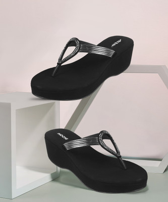 MOCHI Women Wedges(Black , 4)