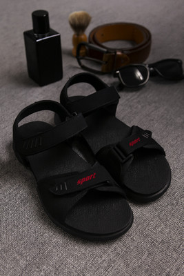 Feel alive Men Sandals(Black , 6)