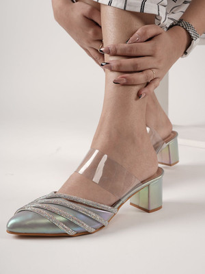 Dressberry Women Heels(Silver , 4)