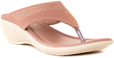 Khadim's Lightweight Comfort Extra Soft Trendy Premium Stylish Women Wedges(Pink , 5)