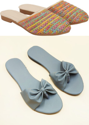 RTC ROYAL TRADING COMPANY Women Flats(Multicolor, Blue , 8)