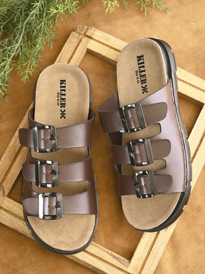 KILLER Men Sandals(Brown , 8)