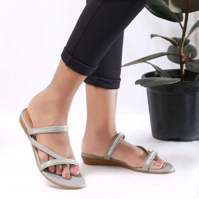 Zubits Women Flats(Grey, Khaki , 7)