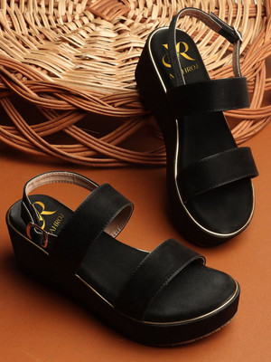 Mahroj Women Heels(Black , 6)