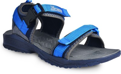 Paragon FBK1415G Men's Stylish Lightweight & Durable Blue Velcro Dailywear Sandals Men Sandals(Blue , 7)