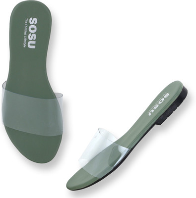 SOSU Women Flats(Olive , 5)