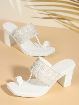 Divastri Women Heels(White , 6)