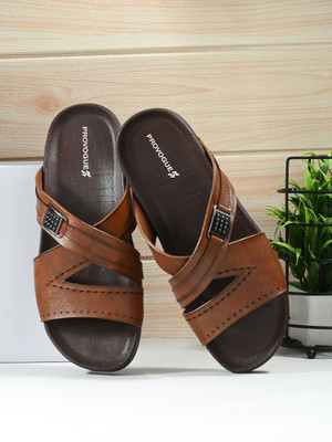 PROVOGUE Men Sandals(Brown , 8)