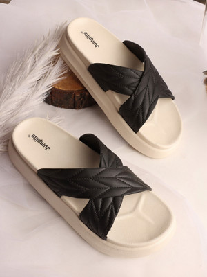 JUMPLITE Women Flats(Black , 8)
