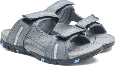 asian Men Sports Sandals(Grey, Blue , 8)