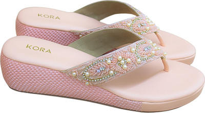 KORA Women Wedges(Pink , 4)
