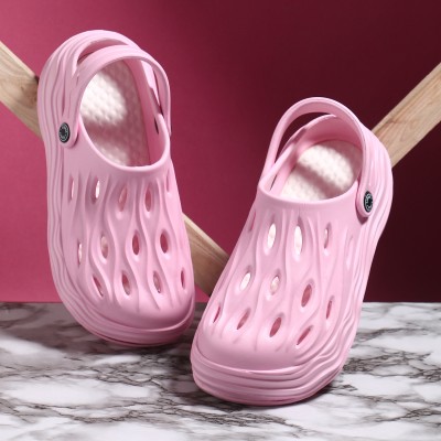 Footup Water Proof | Comfort | Anti-Skid Women Clogs(Pink , 6)