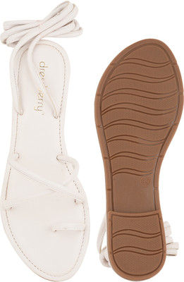Dressberry Women Sandals(White , 7)