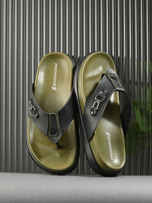 PROVOGUE Men Sandals(Olive , 9)
