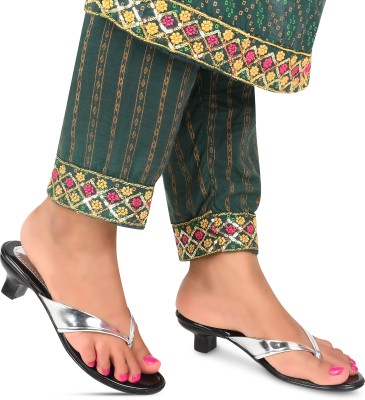 KOMOPT Women Silver Heels